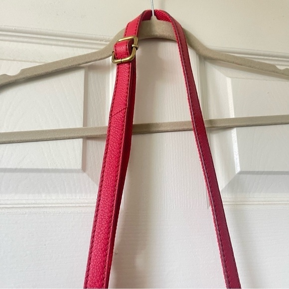 Fossil Crossbody Leather Satchel Bag Carson Style Red Casual One Size - Picture 11 of 17